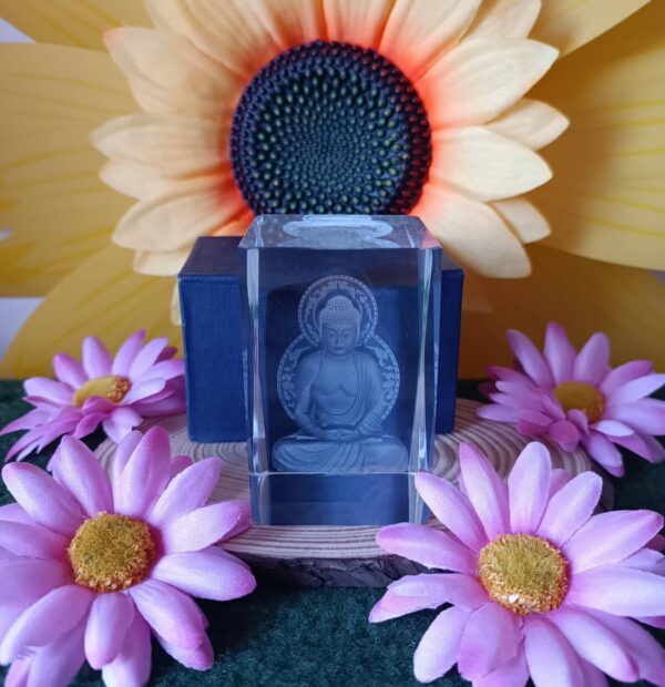 Cristal grabado Buda Budistas